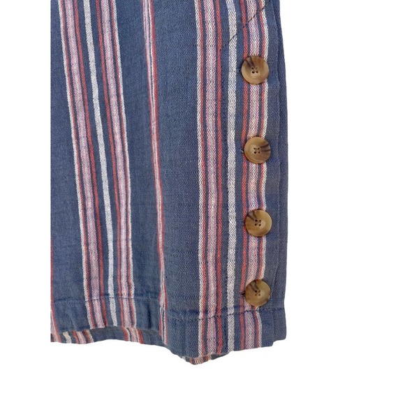 Ana Dark Blue Striped Wide Leg Pants Cotton New Size Large - Picture 2 of 10